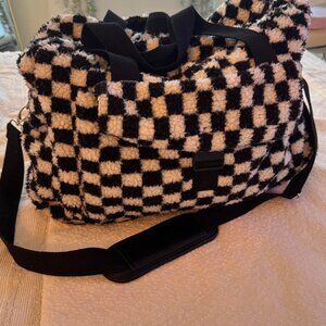 Sherpa Checkered Overnight Duffle Bag Madden Girl